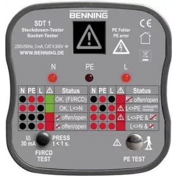 Benning SDT 1 lizdo testeris su įžemintu kištuku (020053)