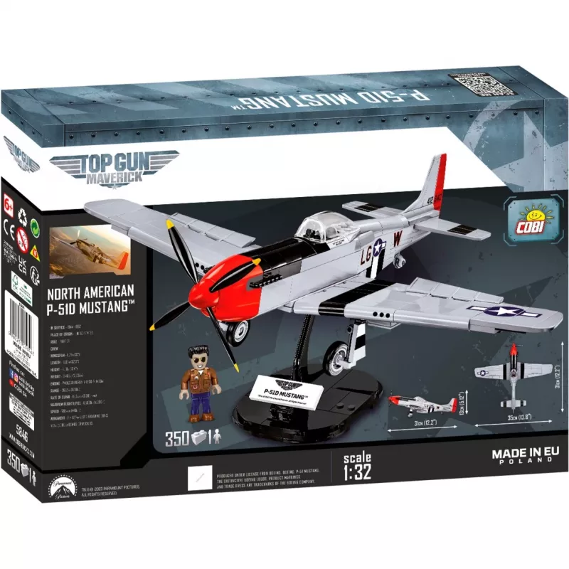Top Gun Maverick P51D Mustang, konstrukcinis žaislas, mastelis 1:32