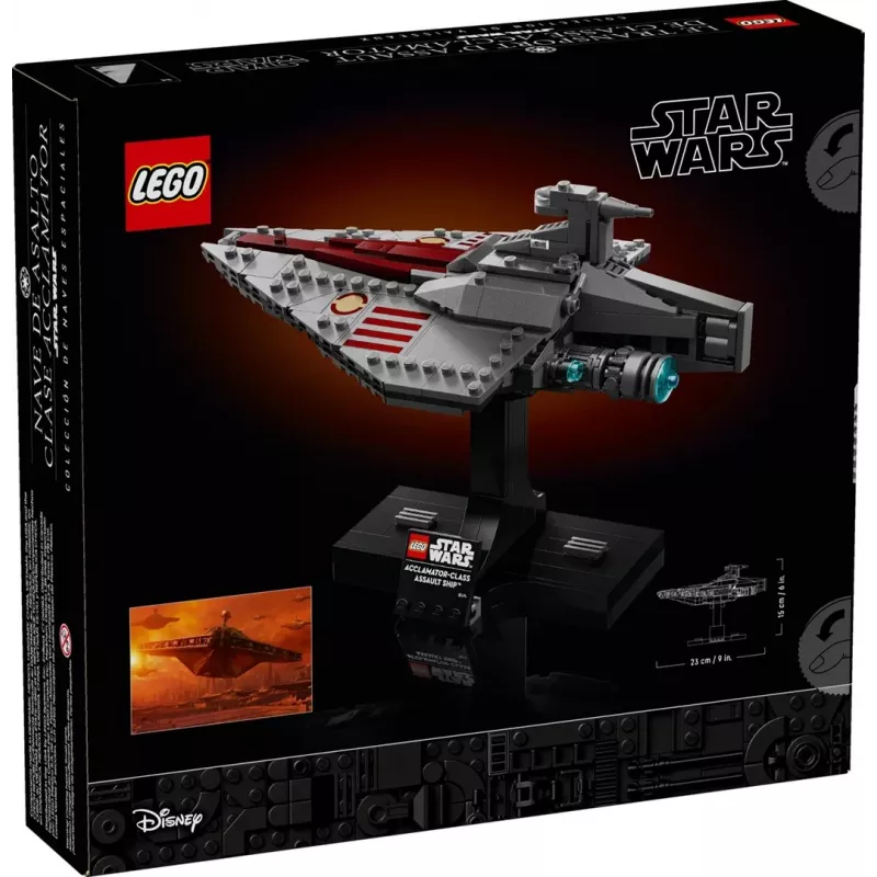 LEGO Star Wars Acclamator klasės atakos laivas, rinkinys 75404 — konstravimo rinkinys, 450 dalių, parodos modelis 130×150×230 mm