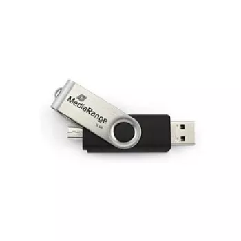 MediaRange MR932 – USB atmintinė – 32 GB – USB 2.0 / mikro USB – juoda/sidabrinė (MR932-2)