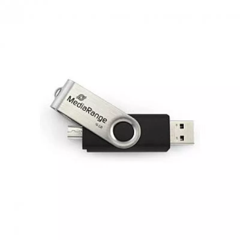 MediaRange MR932 – USB atmintinė – 32 GB – USB 2.0 / mikro USB – juoda/sidabrinė (MR932-2)