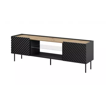 EF ONDA RTV spintelė 180x40x39-58 juodas (pastatoma arba montuojama ant sienos)