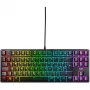 No name K4V2 TKL klaviatūra — tenkeyless kompaktiškas laidinis išdėstymas, juoda, UK išdėstymas
