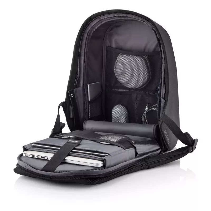 Kuprinė XDDESIGN Bobby Hero XL — 21,5 L, tinka 17 colių nešiojamam kompiuteriui, planšetės skyrius, organizacinis skydelis, juoda