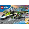 LEGO 60337 City Express keleivinis traukinys su nuotolinio valdymo pulteliu, žaislas vaikams, berniukams ir mergaitėms su veikiančiais priekiniais žibintais, 2 vagonais ir 24 bėgių detalėmis
