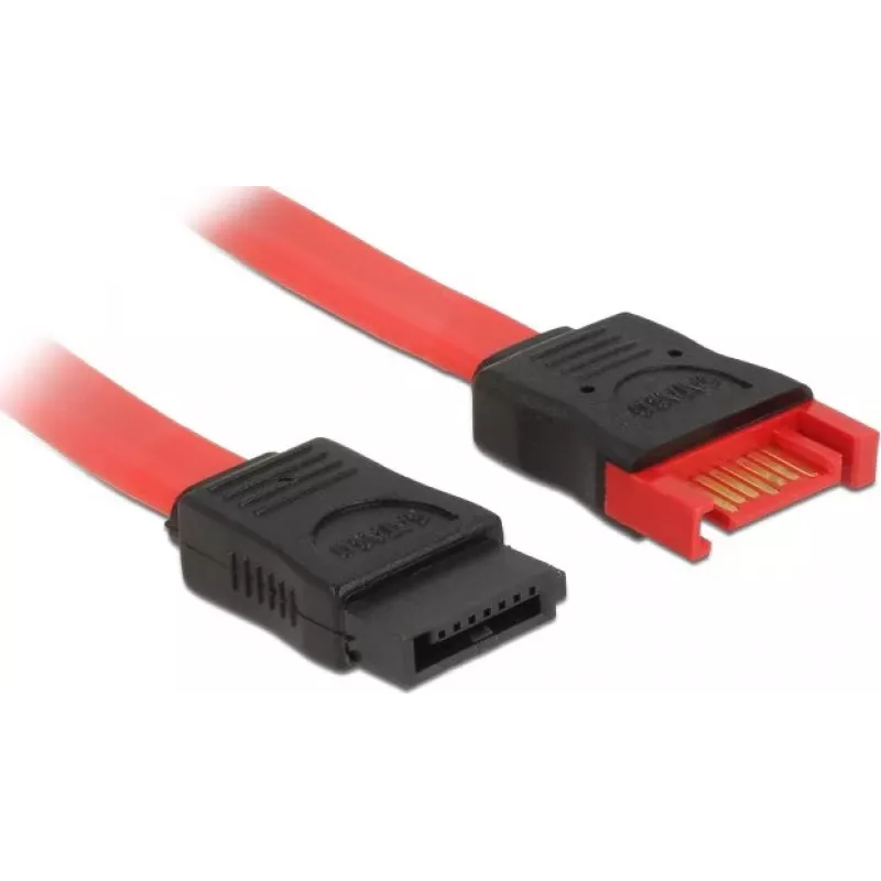 SATA laidas DeLOCK 83952 0,2 m SATA 7 kontaktų juoda raudona