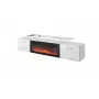 TV spintelė Cama Meble ROVA su elektriniu židiniu 190x37x48 cm balta / blizgi balta