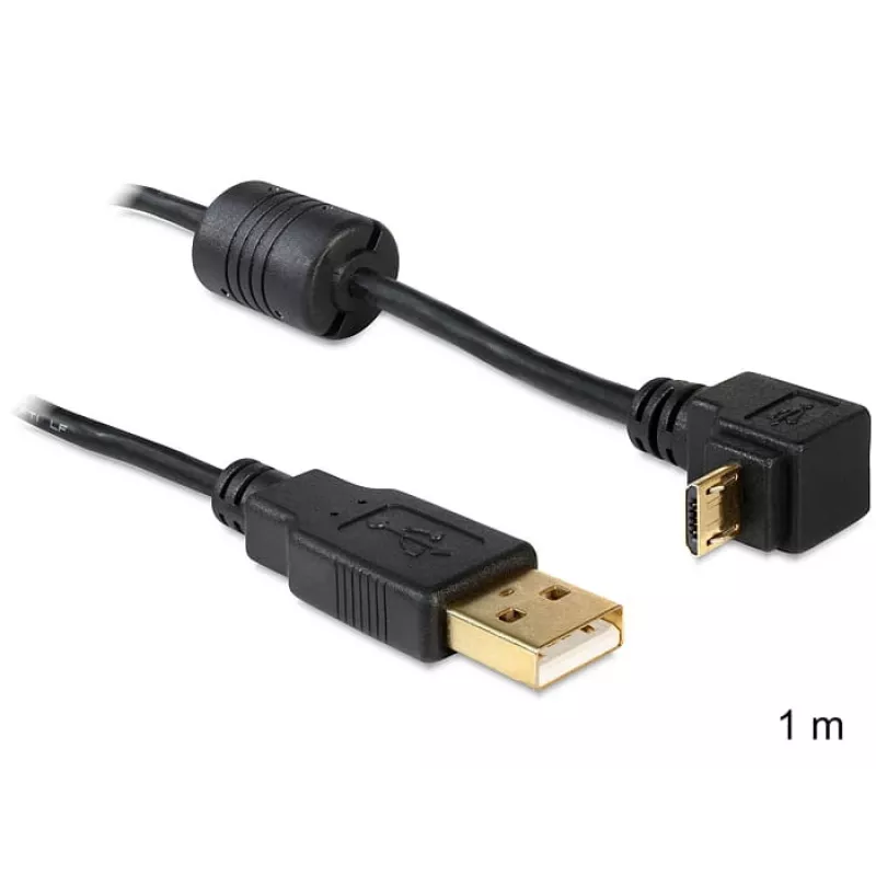 USB laidas DeLOCK USB2.0 1 m Micro-USB B juodas