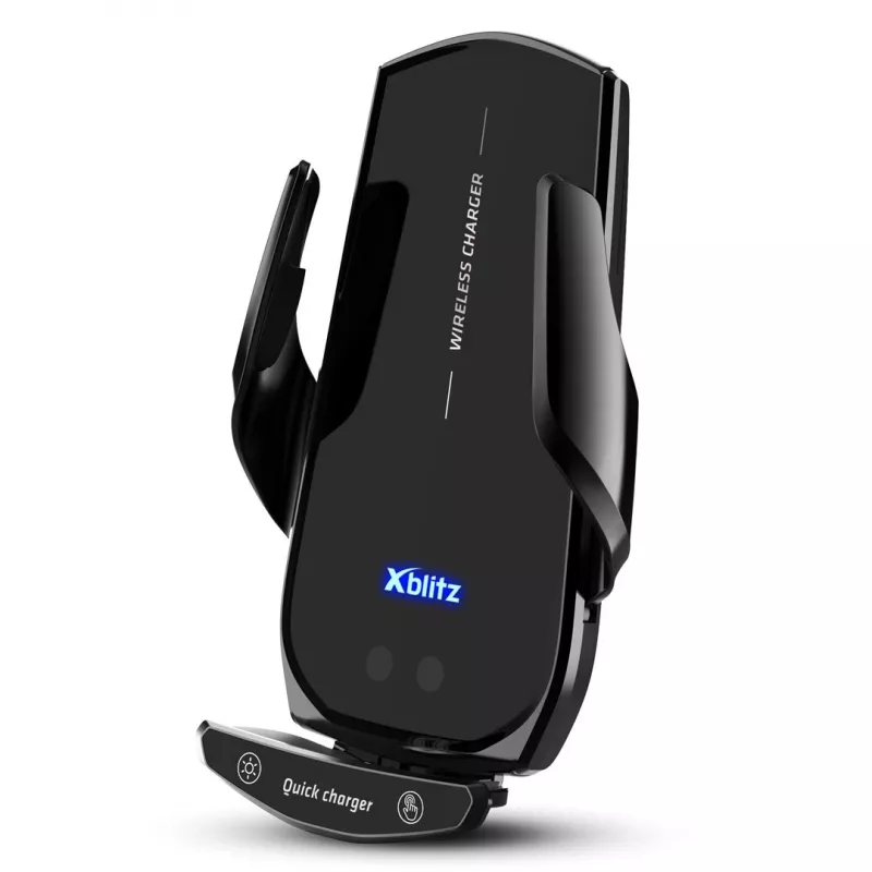 Automobilinis galvos atramos laikiklis Xblitz FX5 Automatic su belaidžiu įkrovimu — automatinis užspaudimas, išmaniesiems telefonams/planšetėms iki 20,1 cm, 360° pasukimas, juodas