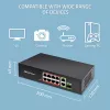 Ethernet komutatorius QOLTEC 52297 PoE RJ45 su PoE aukštyniniu ir SFP prievadu