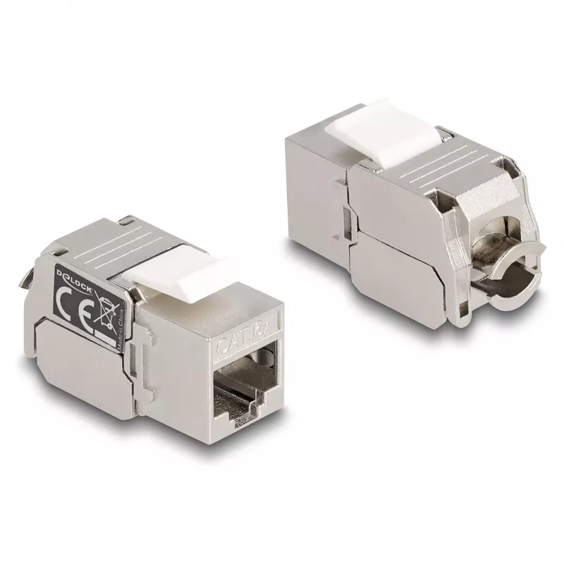 DeLOCK Keystone modulis RJ45 lizdas į LSA Cat.6A su LED sidabrinė balta