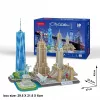 3D dėlionė CubicFun New York City City Line, 123 dalys, 370×420 mm, amžius 8+