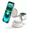 Belaidis USB įkroviklis Belkin Qi2 WIZ040KQSD — 25 W, USB maitinimas, 1,5 m laidas, baltas, skirtas išmaniajam telefonui, išmaniajam laikrodžiui, ausinėms, kūno rengybos stebėjimo prietaisui