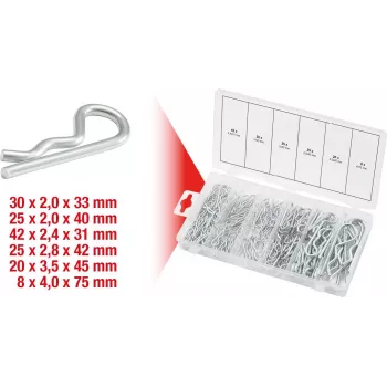 Fender Pins set KS Tools 970.0060 — 150 vnt., diametrai 1,8×33 iki 3,9×75 mm