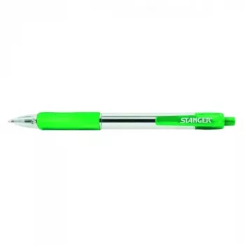STANGER Ball Point Pens 1.0 Softgrip rertactable, žalias, 1 vnt. 18000300041