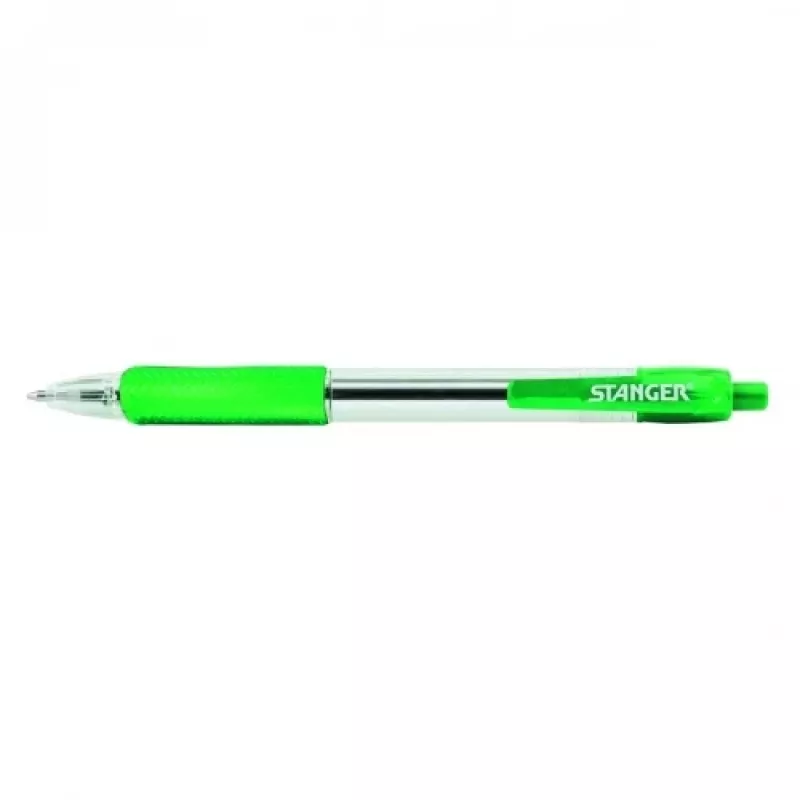 STANGER Ball Point Pens 1.0 Softgrip rertactable, žalias, 1 vnt. 18000300041