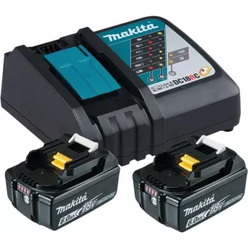 Makita DC18RC - akumuliatorių įkroviklis + 2 x akumuliatorius - ličio jonų - 6 Ah - 108 Wh - 1 x akumuliatoriaus įkrovimas (199480-6)