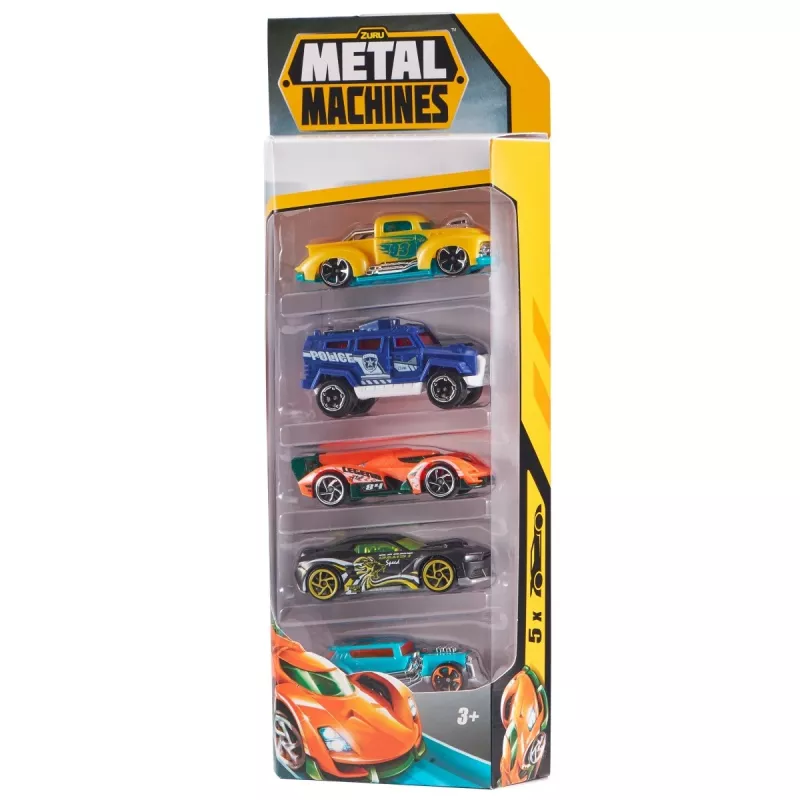 Metal Machines: 5 vnt. žaislinių automobilių rinkinys, 1:64, 1 serija - Asorti