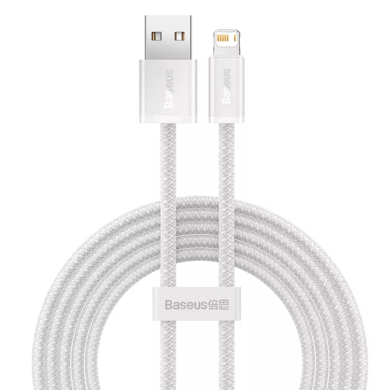 Baseus Dynamic laidas USB į Lightning, 2,4 A, 2 m (baltas)