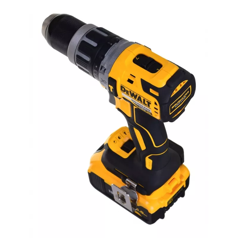 Elektrinių įrankių rinkinys DeWALT DCK2080P2T-QW — 18V Li‑Ion 5Ah (2x), DCG405 kampinis šlifuoklis, gręžtuvas/suktuvas, M14 šlifavimo disko sriegis, nešiojimo dėklas