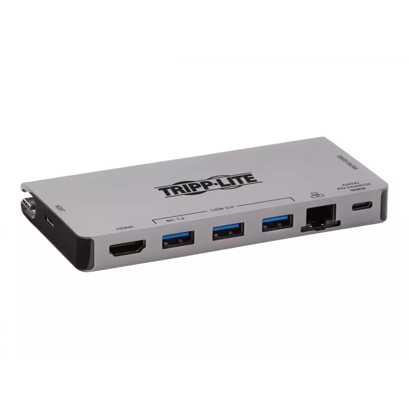 USB-C Dock - 4K HDMI, USB 3.2 Gen 1, USB-A Hub, GbE, atminties kortelė, 100W PD įkrovimas, nuimamas laidas U442-DOCK5D-GY