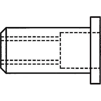 Srieginė akloji kniedės veržlė GESIPA A2 M8 x 11 x 17 mm Standard KS, skirt 0,25–3,5 mm medžiagoms, pakuotėje 100 vnt.