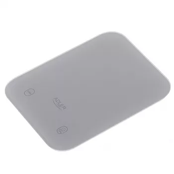 Virtuvinės svarstyklės Adler AD 3181, grūdintas stiklas, 10 kg talpa, 1 g tikslumas, LCD ekranas, pilka