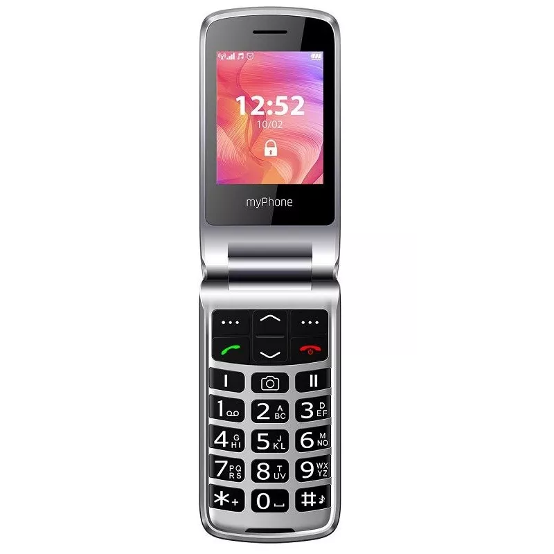 Mobilusis telefonas MYPHONE RUMBA 2 — 2,4 colio TFT, 32 MB RAM, 32 MB atminties, viena SIM kortelė, 0,3 MP kamera, 800 mAh