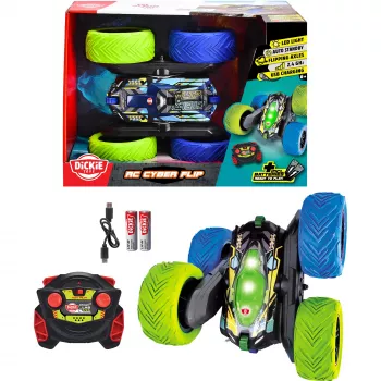 Radijo bangomis valdomas automobilis Dickie Cyber Flip RTR 2.4 GHz — modelis 201105010, paruoštas naudojimui