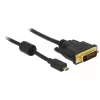 Vaizdo kabelio adapteris DeLOCK 83586 Micro-HDMI į DVI-D 2 m juodas