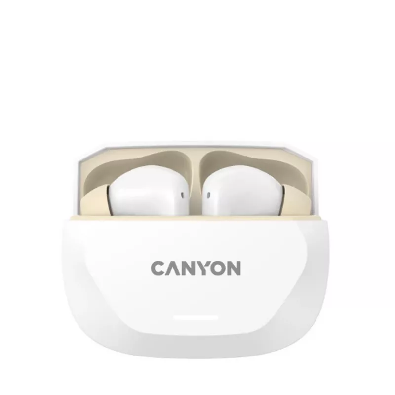 Ausinės CANYON HEXAGON 7 TWS ANC+ENC belaidis įkrovimas baltos smėlio spalvos