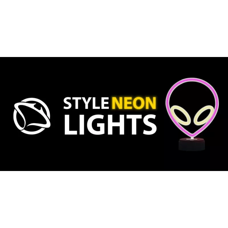 Stalinė lempa MANTA SNL86PK Style Neon Lights UFO Pink – dekoratyvinė neoninio stiliaus rožinė lempa