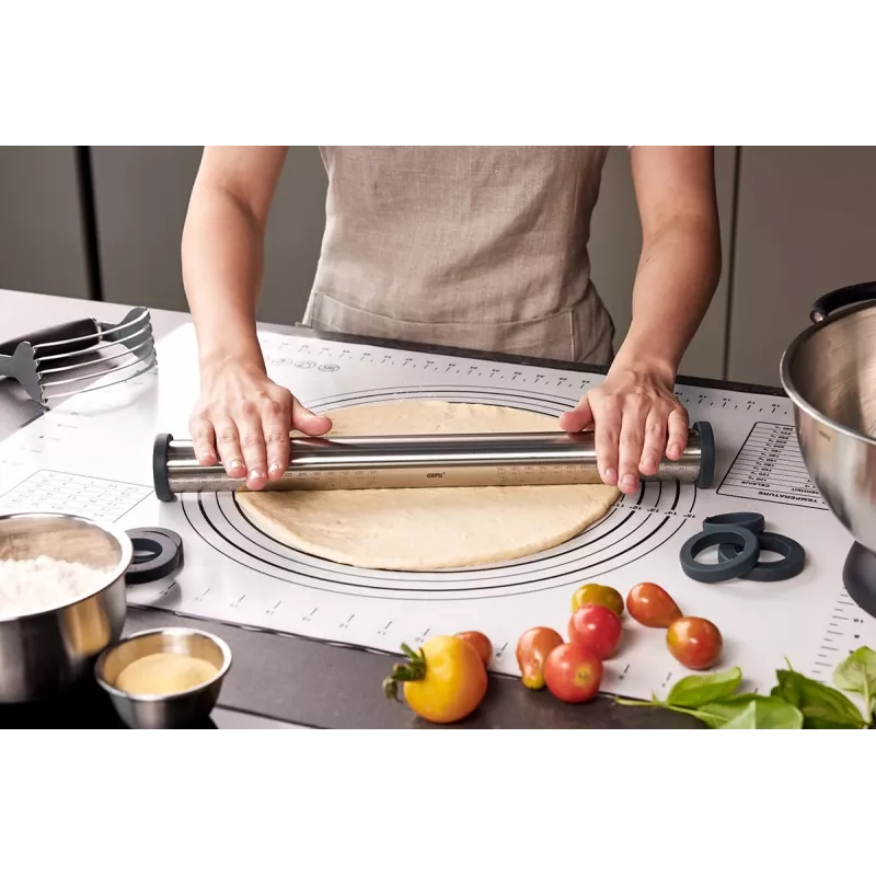 Silicone ir nerūdijančio plieno GEFU Rego virtuvės kilimėlis 397×55×55 mm lygiu paviršiumi
