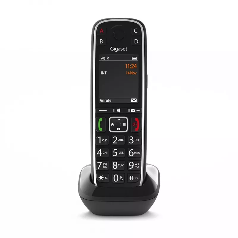 Gigaset E720HX Analoginis/DECT telefonas su skambučio numerio atpažinimu, juodas