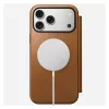Mobiliojo telefono dėklas Nomad Modern Leather Folio, skirtas iPhone 17 Pro Max — ruda, tinka iki 17,5 cm (6,9 col.) ekranui, 4 kortelių kišenės
