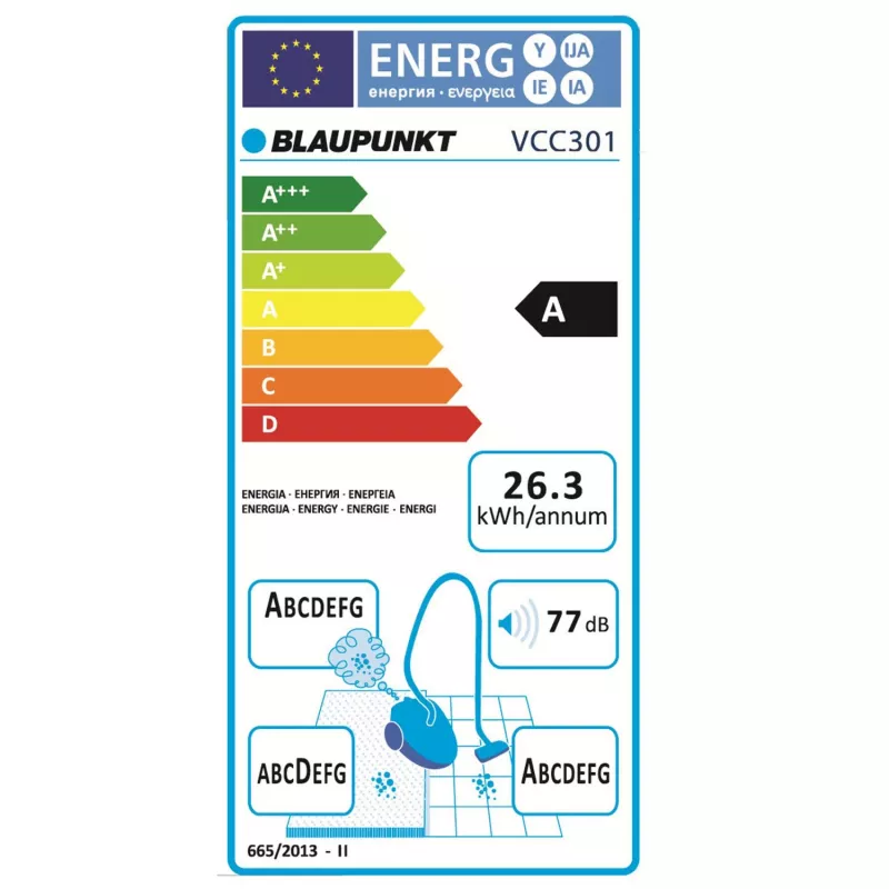 Blaupunkt VCC301 dulkių siurblys 1,2 l būgninis siurblys sausam valymui 700 W be maišelio