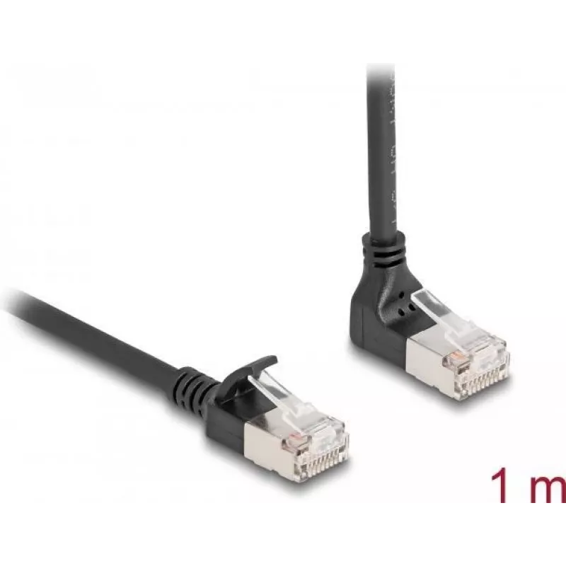 Tinklo kabelis DeLOCK RJ45 Cat.6A 1m Juodas