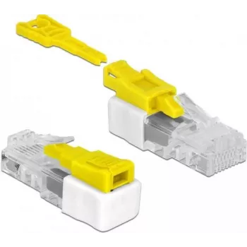 RJ45 laidų jungtis DeLOCK 85334 balta geltona