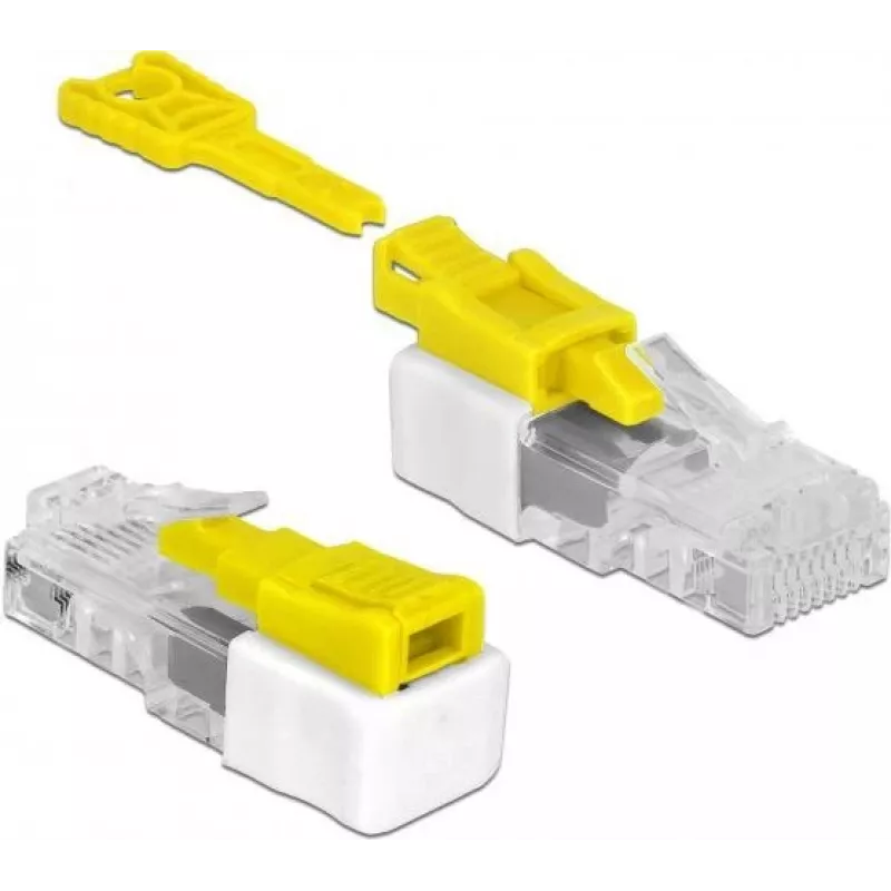 RJ45 laidų jungtis DeLOCK 85334 balta geltona