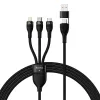USB Laidas Baseus CASS030101 1.2m USB A/USB C USB C/Micro-USB B/Lightning Juodas