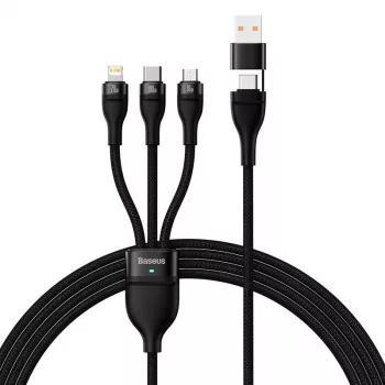 USB Laidas Baseus CASS030101 1.2m USB A/USB C USB C/Micro-USB B/Lightning Juodas