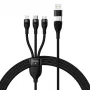 USB Laidas Baseus CASS030101 1.2m USB A/USB C USB C/Micro-USB B/Lightning Juodas