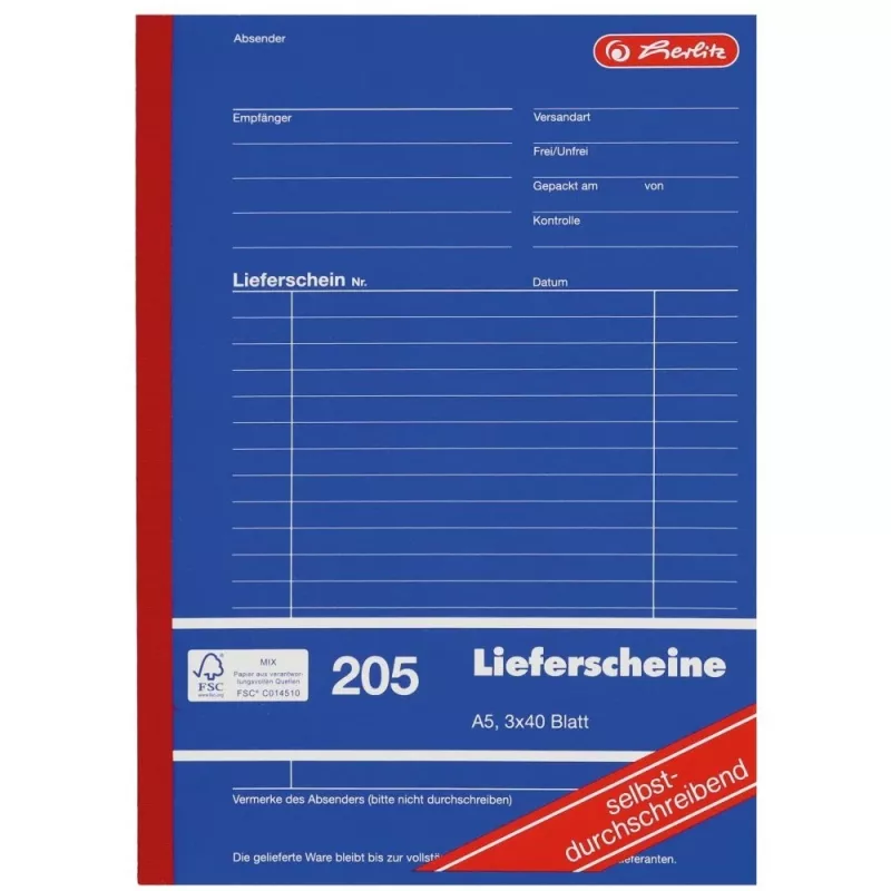 Apskaitos formų knyga Herlitz 883546 A5 120 puslapių įvairiaspalvė
