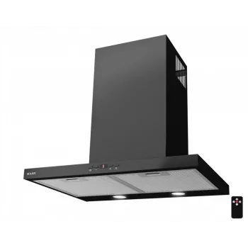 Prie sienos montuojamas kamininis virtuvės gartraukis MAAN Siena Soft 60, 600 mm, maks. oro srautas 305 m³/h, anglies filtras, juodas