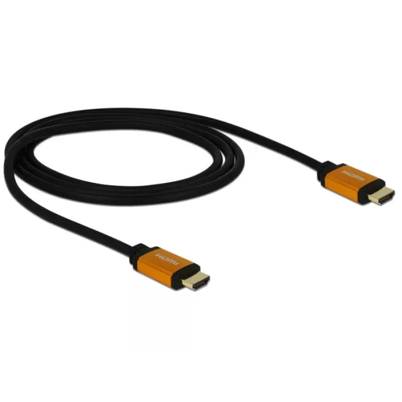 HDMI kabelis DeLOCK 85727 1 m A tipo kištukas – kištukas, juodas, auksinis