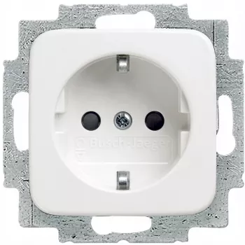BUSCH JAEGER 2CKA002011A1888 - F tipas - 2P+E - Balta - IP20 - 250 V - 16 A