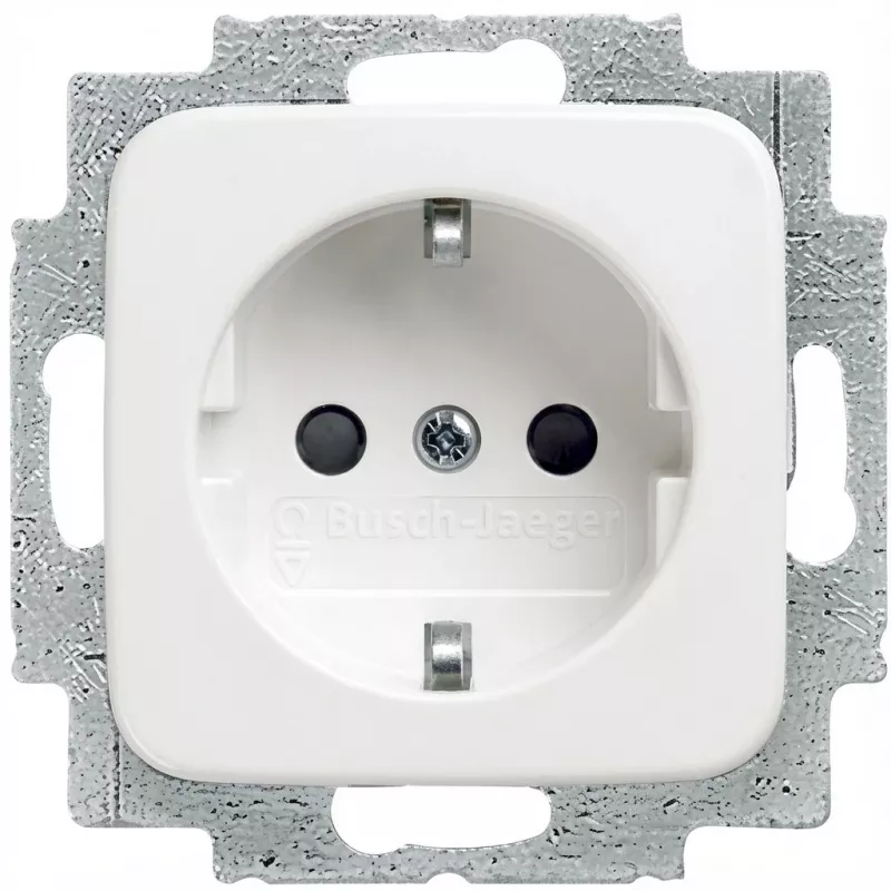 BUSCH JAEGER 2CKA002011A1888 - F tipas - 2P+E - Balta - IP20 - 250 V - 16 A