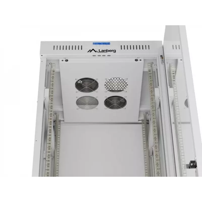 19 colių 42U LANBERG stovimas stovo korpusas 600×600 mm pilkas su stiklinėmis durimis ir LCD (plokščia pakuotė)