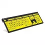 Klaviatūra Logickeyboard XL Print NERO Office USB QWERTZ vokiška juoda geltona
