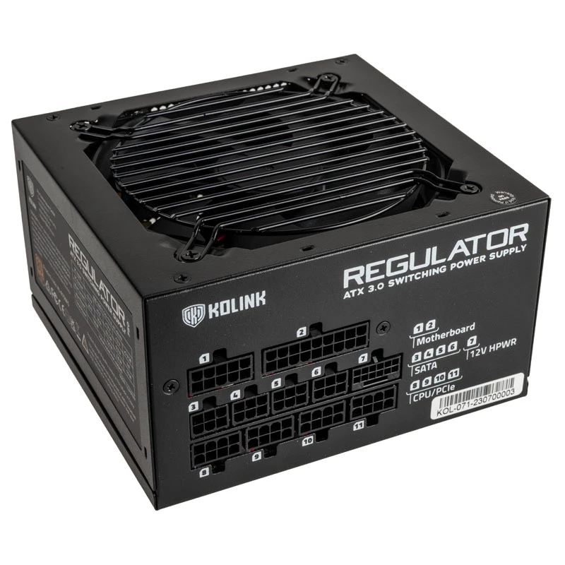 Kolink Regulator 80 PLUS Gold PSU, ATX 3.0, PCIe 5.0, modulinis - 750 vatų